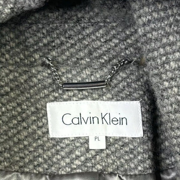 Calvin Klein Trench Coat Women’s PL Wool Blend Belted Hooded Full Zip Jacket - Picture 4 of 11